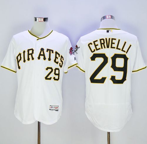 Pirates #29 Francisco Cervelli White Flexbase Authentic Collection Stitched MLB Jersey